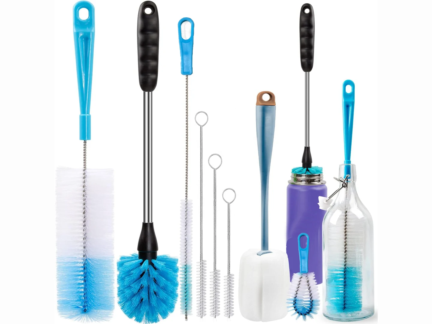 PP Antibacterial Water Bottle Cleaning Brush Long Handle