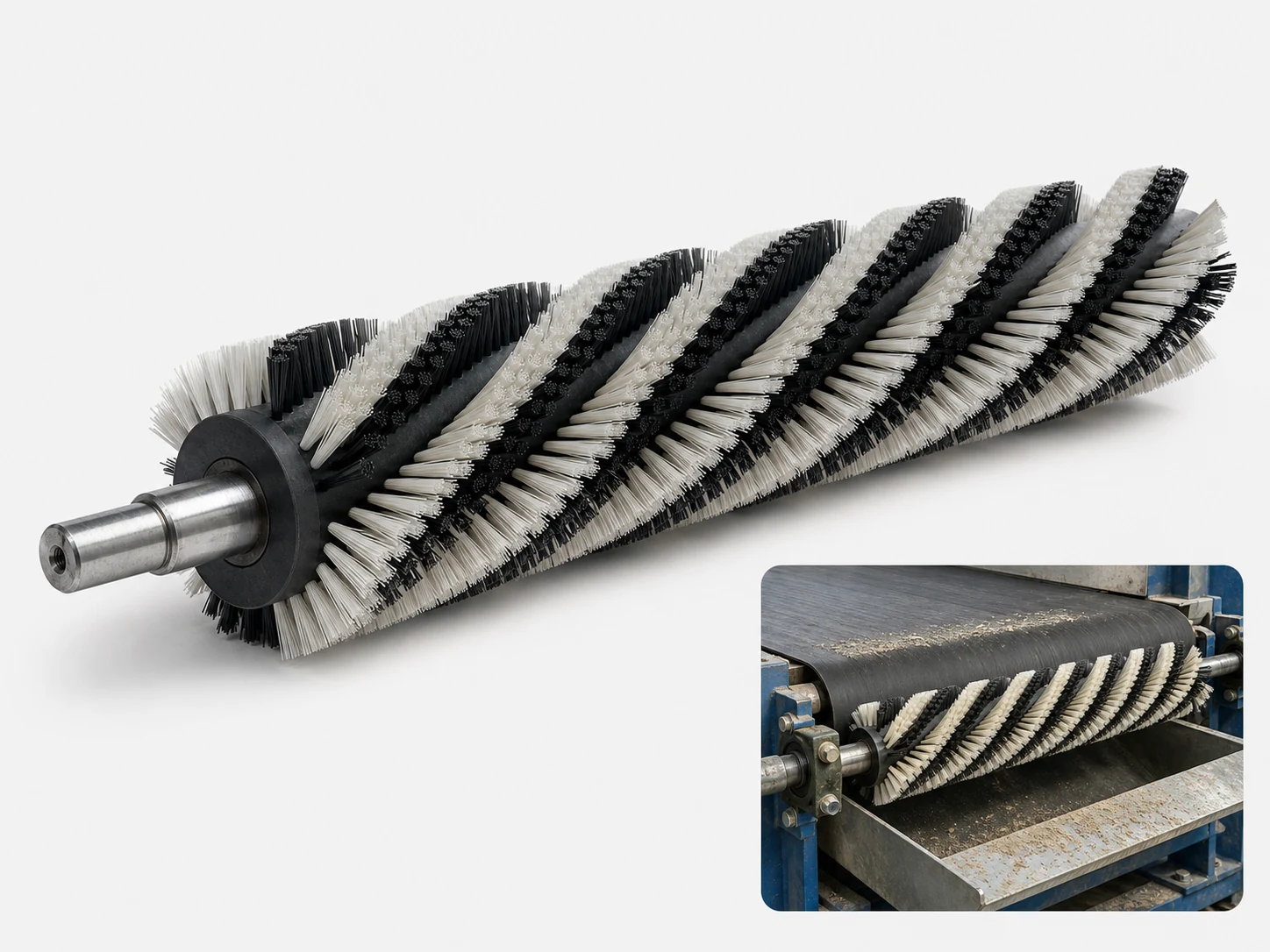 Spiral Wound Roller Brush cleaning brush
