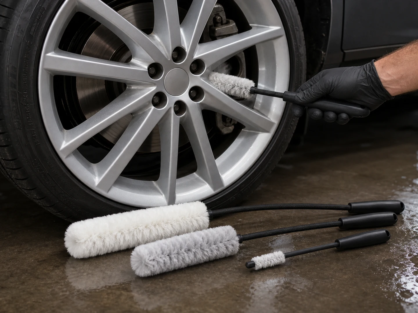 Synthetic Wool Wheel Cleaning Brush